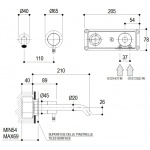 Ritmonio Diametro35 Bateria umywalkowa ścienna podtynkowa stal nierdzewna E0BA0117SPC.INOX