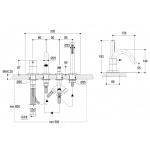 Ritmonio Diametro35 Bateria wannowa na brzeg wanny 4-otworowa stal nierdzewna E0BA0432INOX