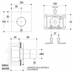 Ritmonio Diametro35 Bateria prysznicowa/umywalkowa podtynkowa stal nierdzewna E0BA0144