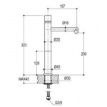    Ritmonio Diametro35 Concrete Bateria umywalkowa 1-otworowa inox E0BA0129DICM