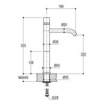    Ritmonio Diametro35 Concrete Bateria umywalkowa 1-otworowa inox E0BA0129CICM
