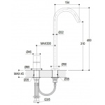 Ritmonio Diametro35 Concrete Bateria umywalkowa 2-otworowa stal nierdzewna E0BA0125H3INOX