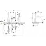 Ritmonio Diametro35 Concrete Bateria wannowa na brzeg wanny 4-otworowa stal nierdzewna E0BA0432INOX