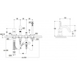 Ritmonio Diametro35 Concrete Bateria wannowa na brzeg wanny 4-otworowa stal nierdzewna E0BA0432S/PINOX