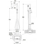 Ritmonio Diametro35 Concrete Bateria wannowa wolnostojąca stal nierdzewna E0BA0475E