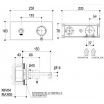 Ritmonio Diametro35 Bateria umywalkowa podtynkowa chrom E0BA0116