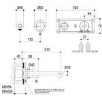 Ritmonio Diametro35 Bateria umywalkowa ścienna podtynkowa chrom E0BA0117S/P