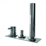 Ritmonio Diametro35 Bateria wannowa na brzeg wanny 3-otworowa chrom E0BA0431CRL