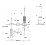 Ritmonio Diametro35 Bateria wannowa na brzeg wanny 3-otworowa chrom E0BA0431CRL
