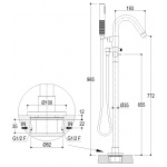 Ritmonio Diametro35 Bateria wannowa wolnostojąca chrom E0BA0475ESTCRL