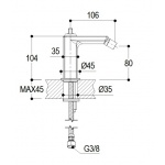    Ritmonio Haptic Bateria bidetowa 1-otworowa biały PR43BU201C03