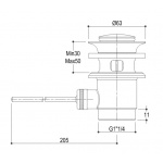 Ritmonio Korek Umywalkowy chrom RCMB008CRL