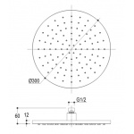 Ritmonio Deszczownica 30 cm chrom 75A011CRL