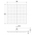 Ritmonio Deszczownica 30x30 cm chrom 75A012CRL