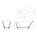 Marmorin Sofi Wanna wolnostojąca 156x83,5x58,5 cm Biały  P_W_556_02_1575 