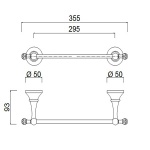 Giulini Giovanni Ibisco Crystal Reling 36 cm Ścienny chrom RG1148/S