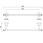 Giulini Giovanni Ibisco Crystal Reling 56 cm Ścienny chrom RG1152/S