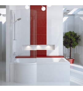 Besco Inspiro Wanna Do Zabudowy+Parawan Lewa 150x70 biała WAI-150-NLE