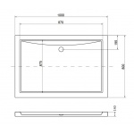 Besco Alpina Brodzik Prostokątny SlimLine Zintegrowany 100x80 biały BAA-10814-P