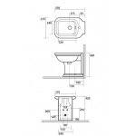   Kerasan Waldorf Bidet Stojący 37x55 cm Biały 4121K1