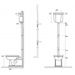 Kerasan Waldorf Spłuczka WC górnopłuk 40x14 cm czarny 418004