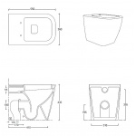 Esedra Quadra WC Stojący 55x36 cm caffe CFWCQD