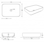 Esedra Qube 3 Umywalka Stawiana na Blat 62x44 cm biała LVQ3