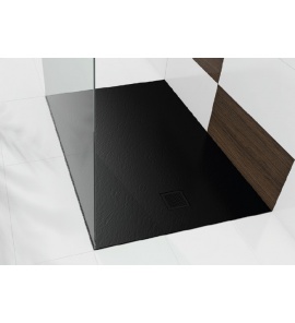 New Trendy Mori Brodzik prostokątny 100x80x3 cm czarny B-0403