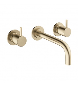 Crosswater MPRO Bateria umywalkowa ścienna podtynkowa bez korka brushed brass PRO130WNF+