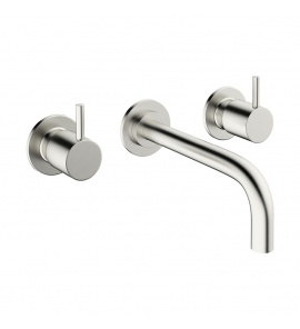 Crosswater MPRO Bateria umywalkowa ścienna podtynkowa bez korka brushed stainless steel effect PRO130WNV+