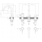 Crosswater MPRO Bateria umywalkowa 3-otworowa bez korka chrom PRO135DNC