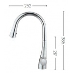 Crosswater Cucina Bateria kuchenna z wyciaganą wylewką 2-strumieniową chrom CO714DC