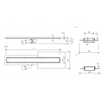 Wiper Premium Odpływ Liniowy 90 cm z maskownicą Ponente Mat 100.1972.03.090