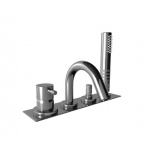 Ritmonio Diametro35 Bateria wannowa na brzeg wanny 4-otworowa stal nierdzewna E0BA0432INOX