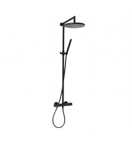 Giulini Giovanni Zestaw natryskowy termostatyczny ścienny z deszczownicą ø250 mm czarny mat 65000WC/CZAR
