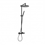 Giulini Giovanni Zestaw natryskowy termostatyczny ścienny z deszczownicą ø250 mm czarny mat 65000WC/CZAR