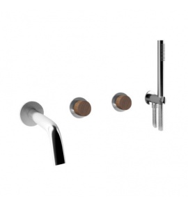 Bongio Time2020 Wood Bateria wannowo-natryskowa podtynkowa brushed stainless steel 69530AS0D