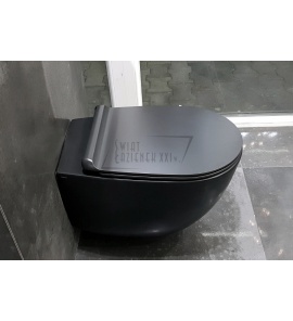   Simas Vignoni Miska WC wisząca bezrantowa z deską wolnoopadającą czarny mat VI18NEROMAT+VI004NEROMAT