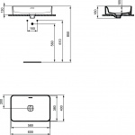 Ideal Standard Strada II Vessel Umywalka stawiana na blat 60x40 cm prostokątna biała T299901
