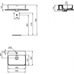Ideal Standard Strada II Vessel Umywalka stawiana na blat 50x40 cm prostokątna biała T296601