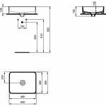 Ideal Standard Strada II Vessel Umywalka stawiana na blat 50x40 cm prostokątna biała T296701