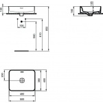 Ideal Standard Strada II Vessel Umywalka stawiana na blat 50x40 cm prostokątna biała T296501