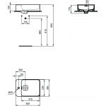 Ideal Standard Strada II Vessel Umywalka stawiana na blat 50x35 cm asymetryczna biała T296401