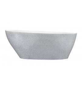 Besco Goya Glam Wanna Wolnostojąca 142x62 cm biała/srebrna WMD-140-GS
