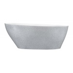 Besco Goya Glam Wanna Wolnostojąca 142x62 cm biała/srebrna WMD-140-GS