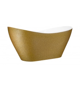 Besco Viya Glam Wanna Wolnostojąca 160x70 cm biała/złota WMD-160-VZ