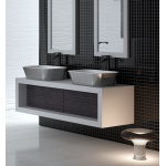 Besco Assos Glam Umywalka Nablatowa 40x50 cm biała/srebrna UMD-A-NBS