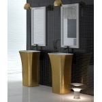 Besco Assos Glam Umywalka Wolnostojąca 40x50xh85 cm biała/złota UMD-A-WOZ