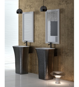 Besco Assos Glam Umywalka Wolnostojąca 40x50xh85 cm biała/grafit UMD-A-WOG