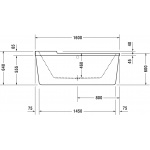 Duravit Starck Wanna wolnostojąca bez syfonu 160x80 cm Biały 700409000000000